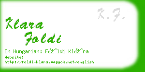 klara foldi business card